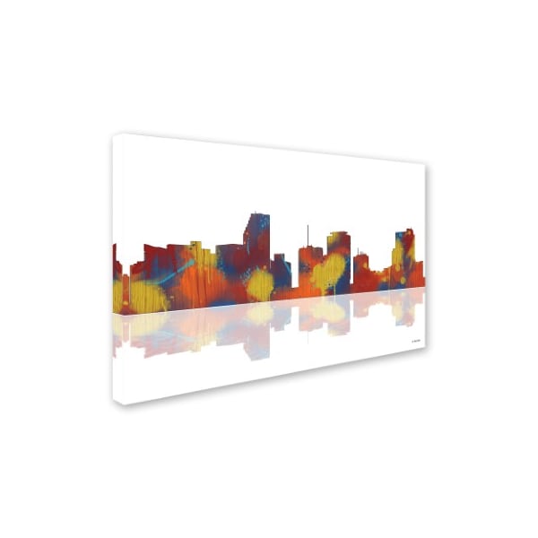 Marlene Watson 'Miami Florida Skyline II' Canvas Art,30x47